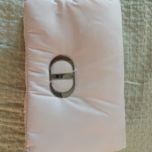 DIOR Pink Cosmetic Makeup Puffer Pouch Bag Pink Cosmetic Bag